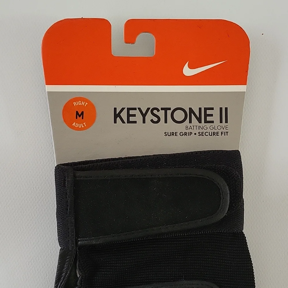 Nike Keystone II Glove Adult Medium Single Right Hand Black Batting Glove